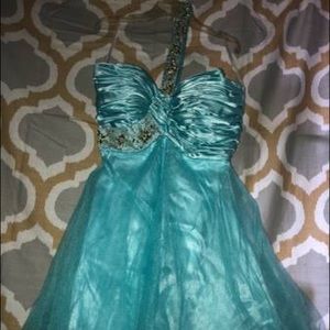 Blue Mini Prom Dress